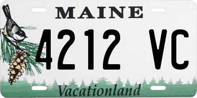 ME license plate 4212VC