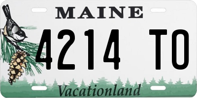 ME license plate 4214TO