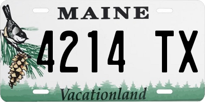 ME license plate 4214TX