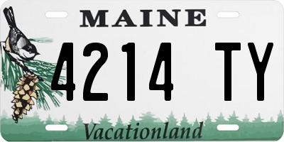 ME license plate 4214TY