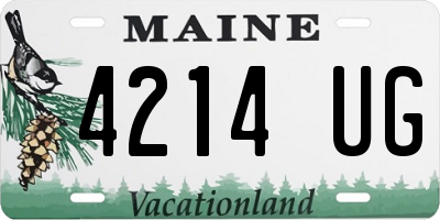 ME license plate 4214UG