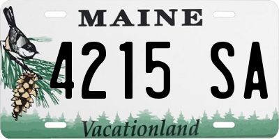 ME license plate 4215SA