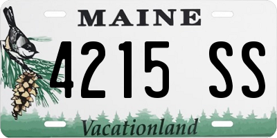 ME license plate 4215SS