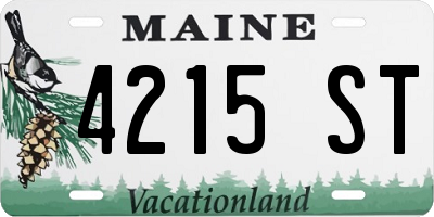 ME license plate 4215ST
