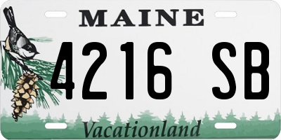 ME license plate 4216SB