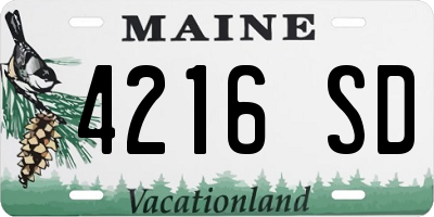 ME license plate 4216SD