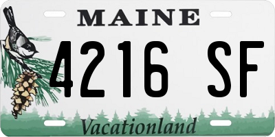 ME license plate 4216SF