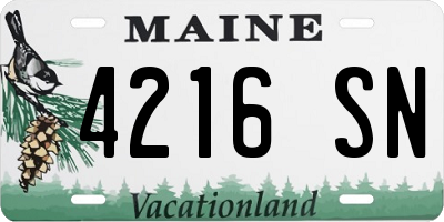 ME license plate 4216SN