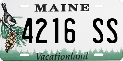ME license plate 4216SS