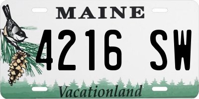 ME license plate 4216SW