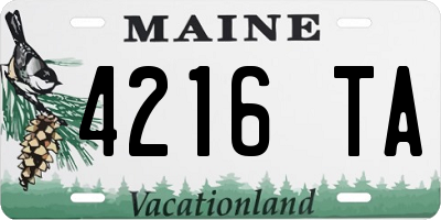 ME license plate 4216TA
