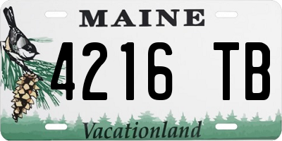 ME license plate 4216TB