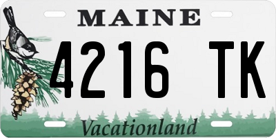 ME license plate 4216TK