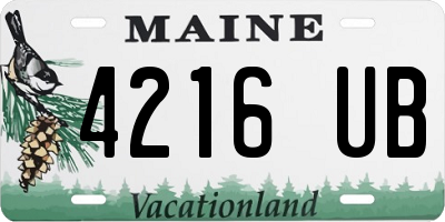 ME license plate 4216UB
