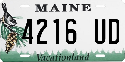 ME license plate 4216UD