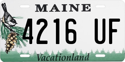 ME license plate 4216UF