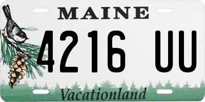 ME license plate 4216UU