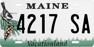 ME license plate 4217SA