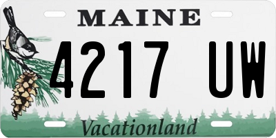 ME license plate 4217UW