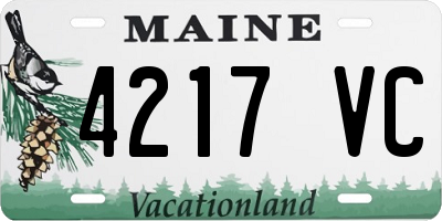 ME license plate 4217VC