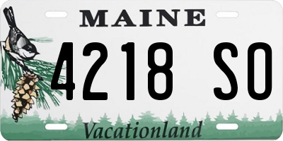 ME license plate 4218SO