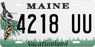 ME license plate 4218UU