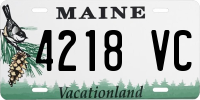 ME license plate 4218VC