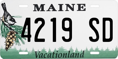 ME license plate 4219SD
