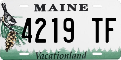 ME license plate 4219TF