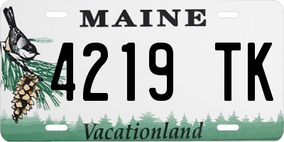 ME license plate 4219TK