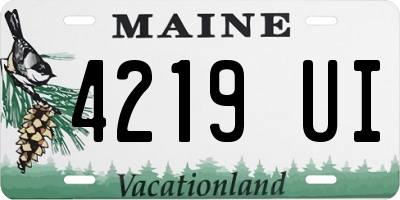ME license plate 4219UI