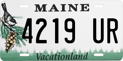 ME license plate 4219UR