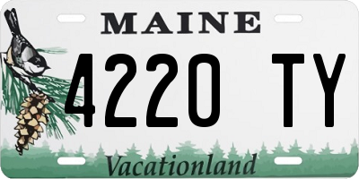 ME license plate 4220TY