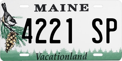 ME license plate 4221SP
