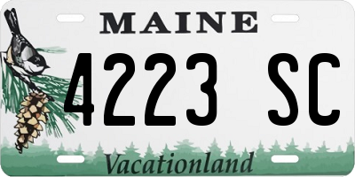 ME license plate 4223SC