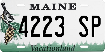 ME license plate 4223SP