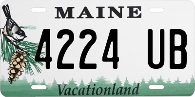 ME license plate 4224UB