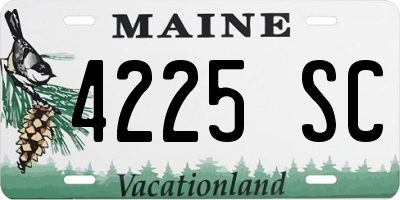 ME license plate 4225SC