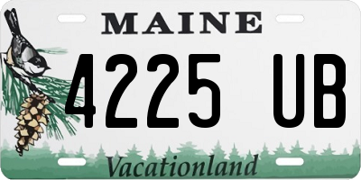 ME license plate 4225UB