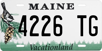 ME license plate 4226TG