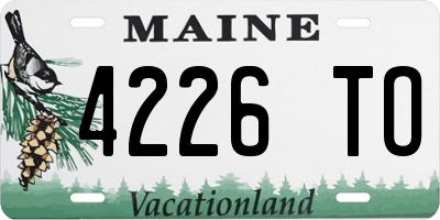 ME license plate 4226TO