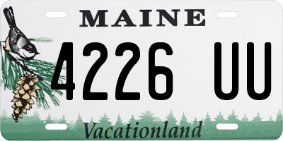 ME license plate 4226UU