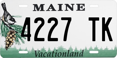 ME license plate 4227TK
