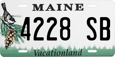 ME license plate 4228SB