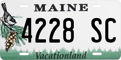 ME license plate 4228SC