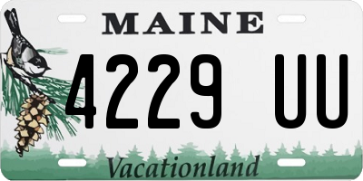 ME license plate 4229UU