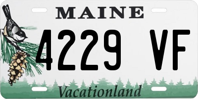 ME license plate 4229VF