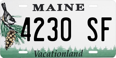 ME license plate 4230SF