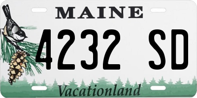 ME license plate 4232SD