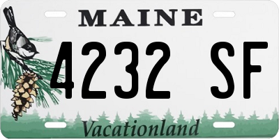 ME license plate 4232SF